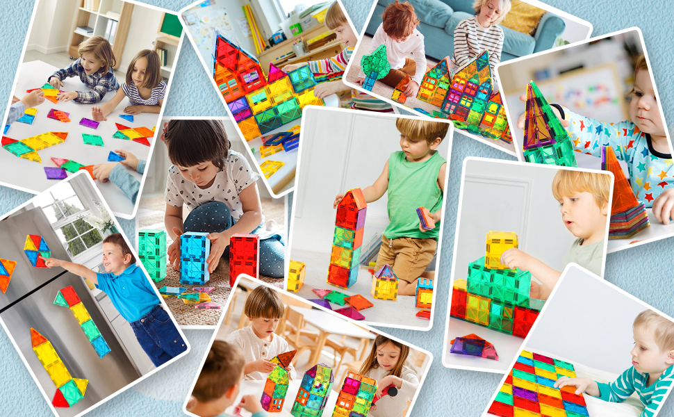 Gemmicc 136pcs Magnetic Tiles Set