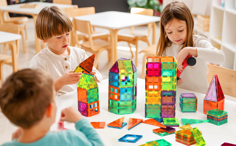 Gemmicc Magnetic Tiles Set 136pcs